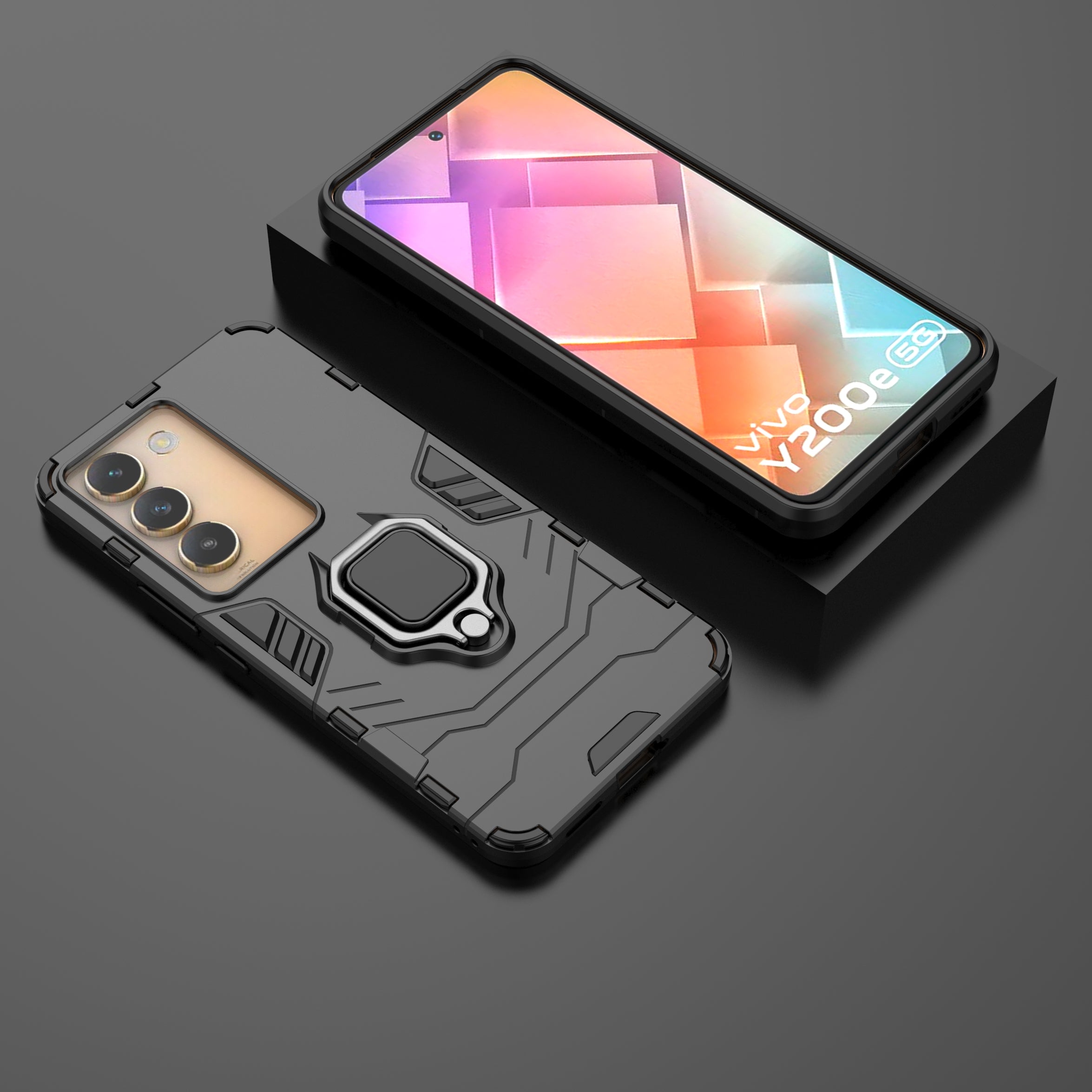 For vivo Y200e 5G Case with Bracket Kickstand PC+TPU Drop Protective Phone Cover For vivo Y200e 5G Case with Bracket Kickstand PC+TPU Drop Protective Phone Cover